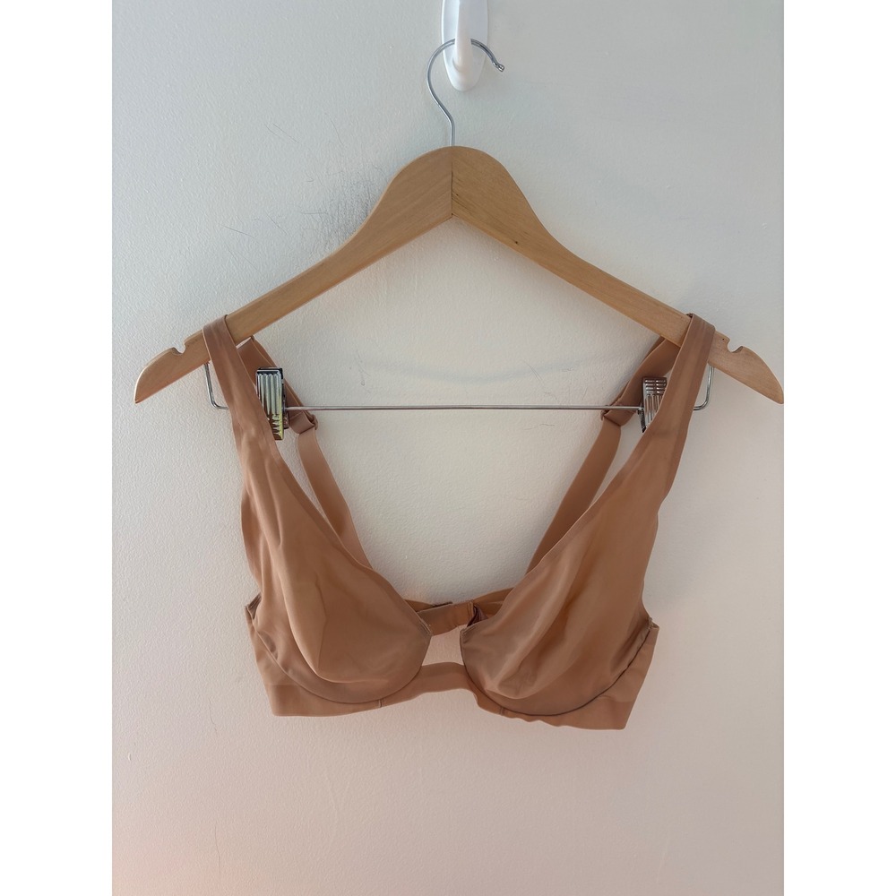 Skims The Balconette Bra Tan‎ Nude Sheer Mesh Underwire 32D Minimalist Everyday